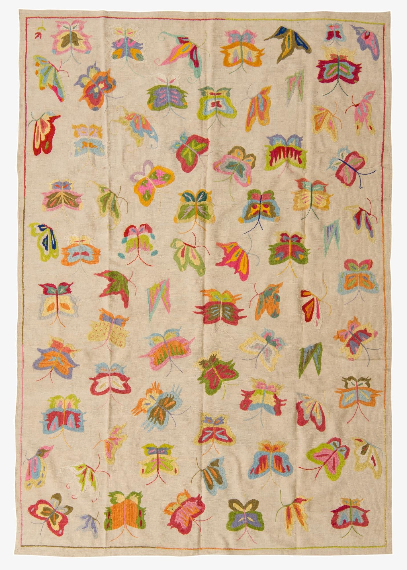  6' 5 x 9' 4  Hand Woven Kilim Suzani Wool Rug