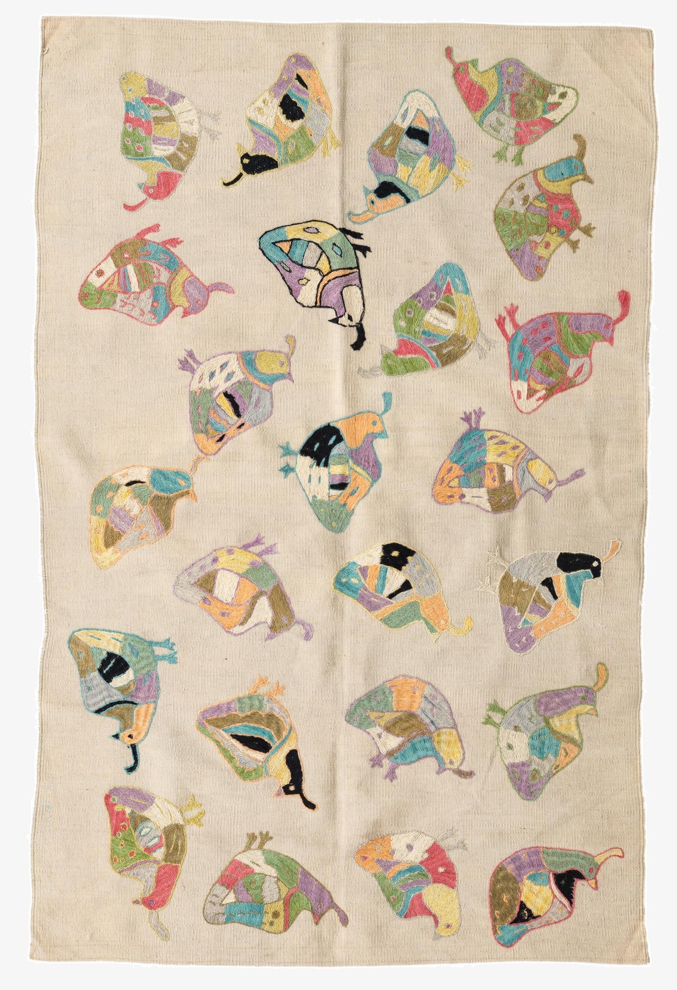  3' 9 x 5' 10  Hand Woven Kilim Suzani Wool Rug