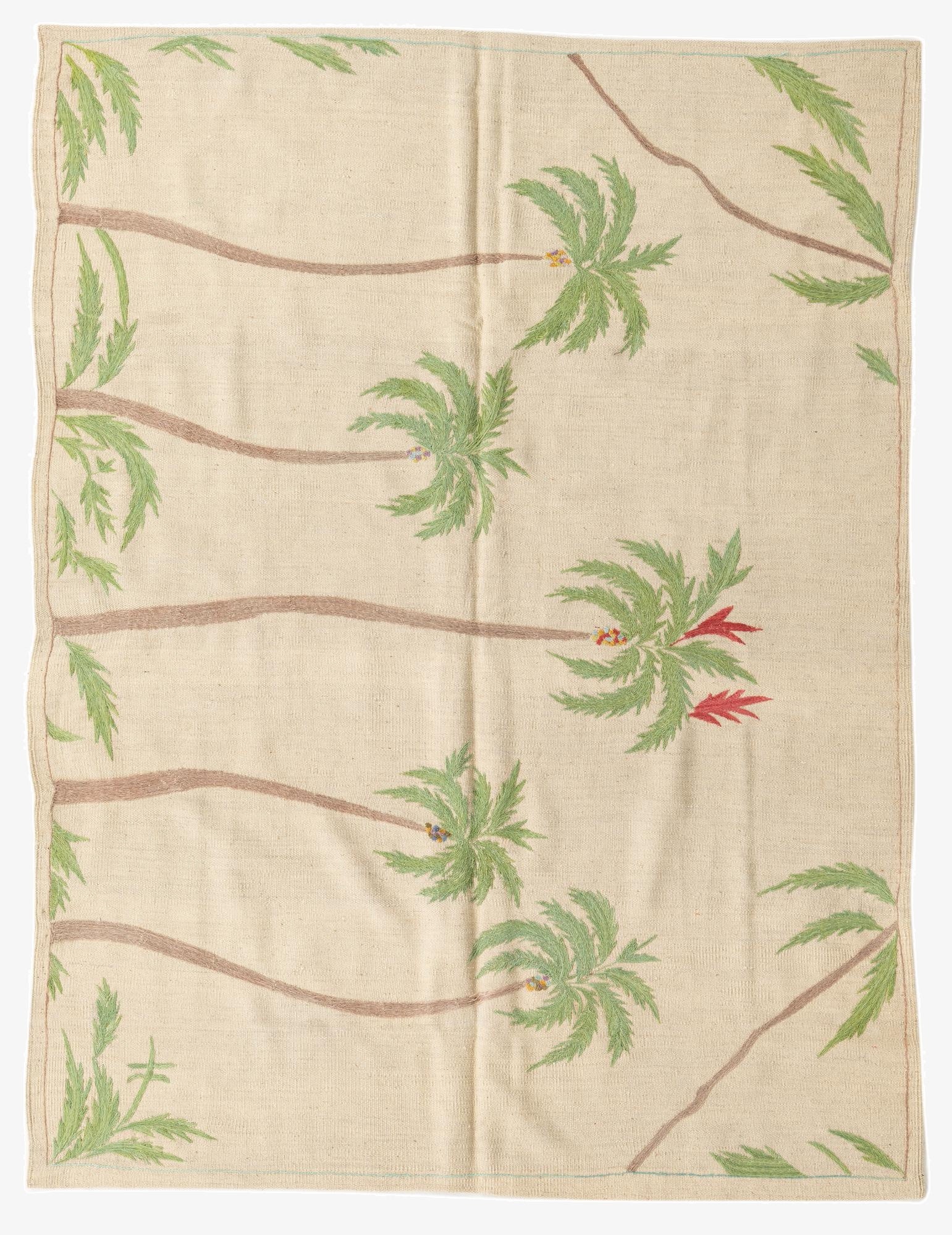  5' x 6' 6  Hand Woven Kilim Suzani Wool Rug