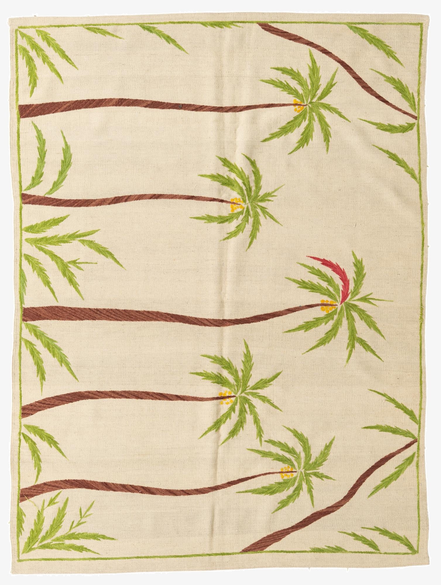  5' 6 x 7' 6  Hand Woven Kilim Suzani Wool Rug