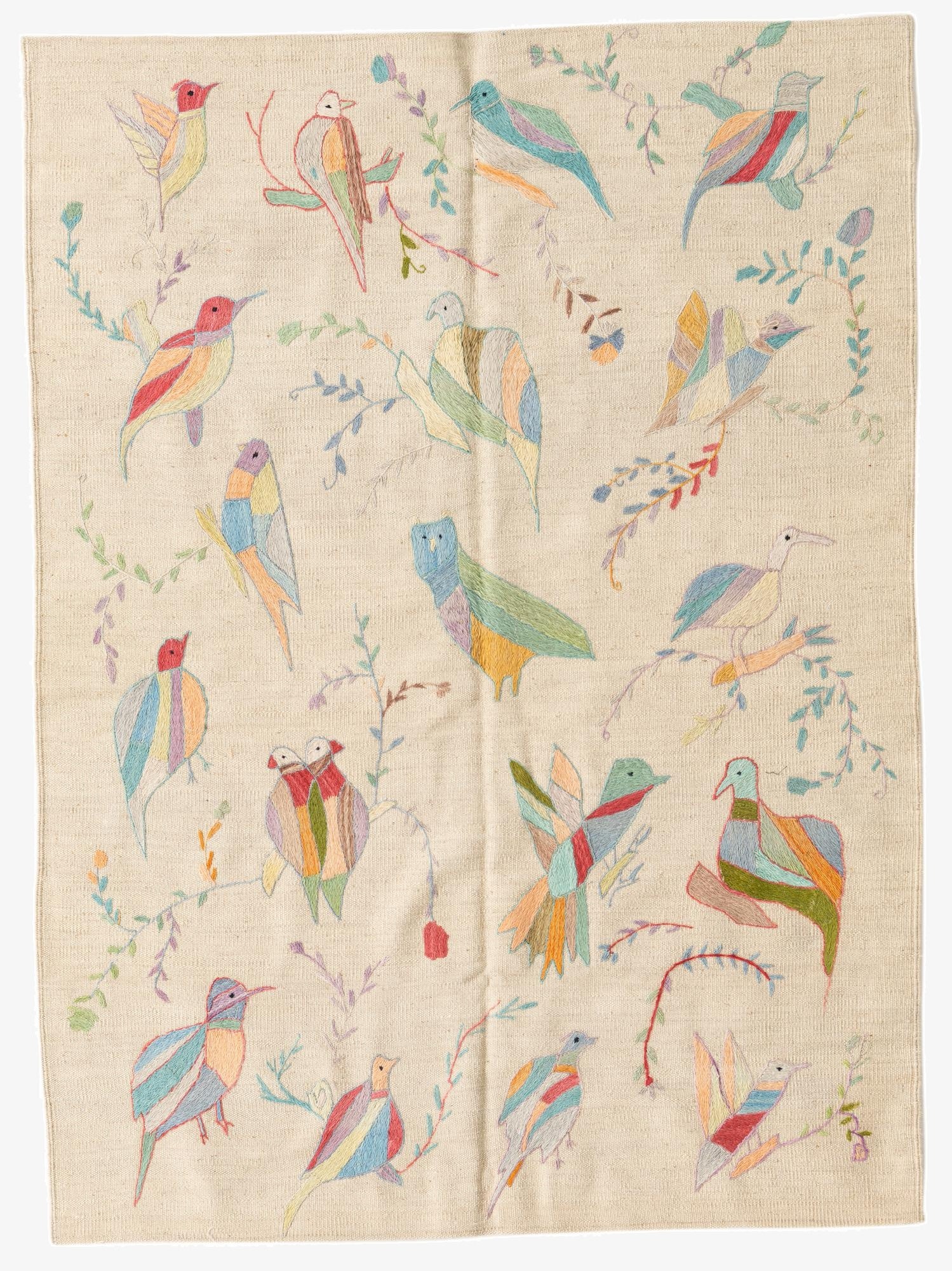  4' 2 x 5' 9  Hand Woven Kilim Suzani Wool Rug