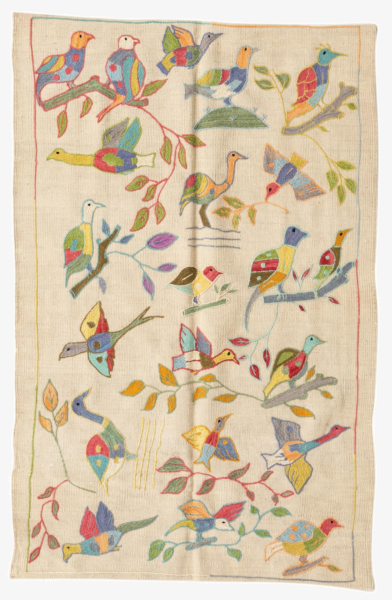  3' 1 x 4' 9  Hand Woven Kilim Suzani Wool Rug