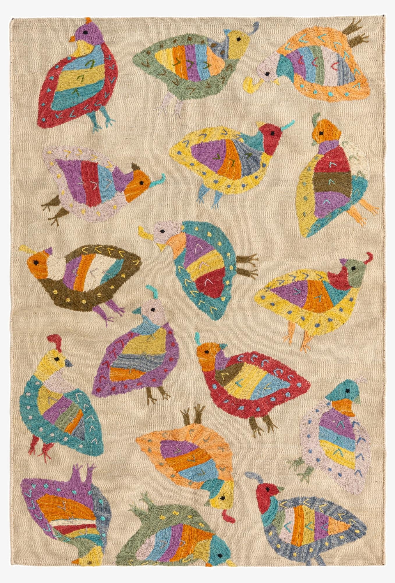  3' x 4' 7  Hand Woven Kilim Suzani Wool Rug