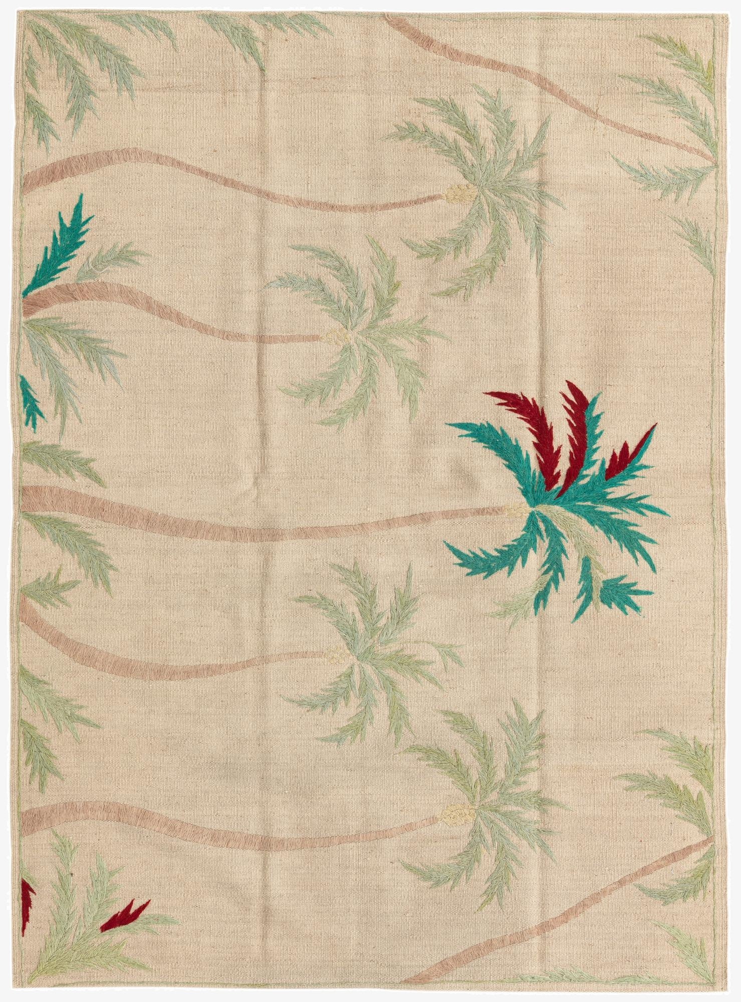  4' 1 x 5' 8  Hand Woven Kilim Suzani Wool Rug