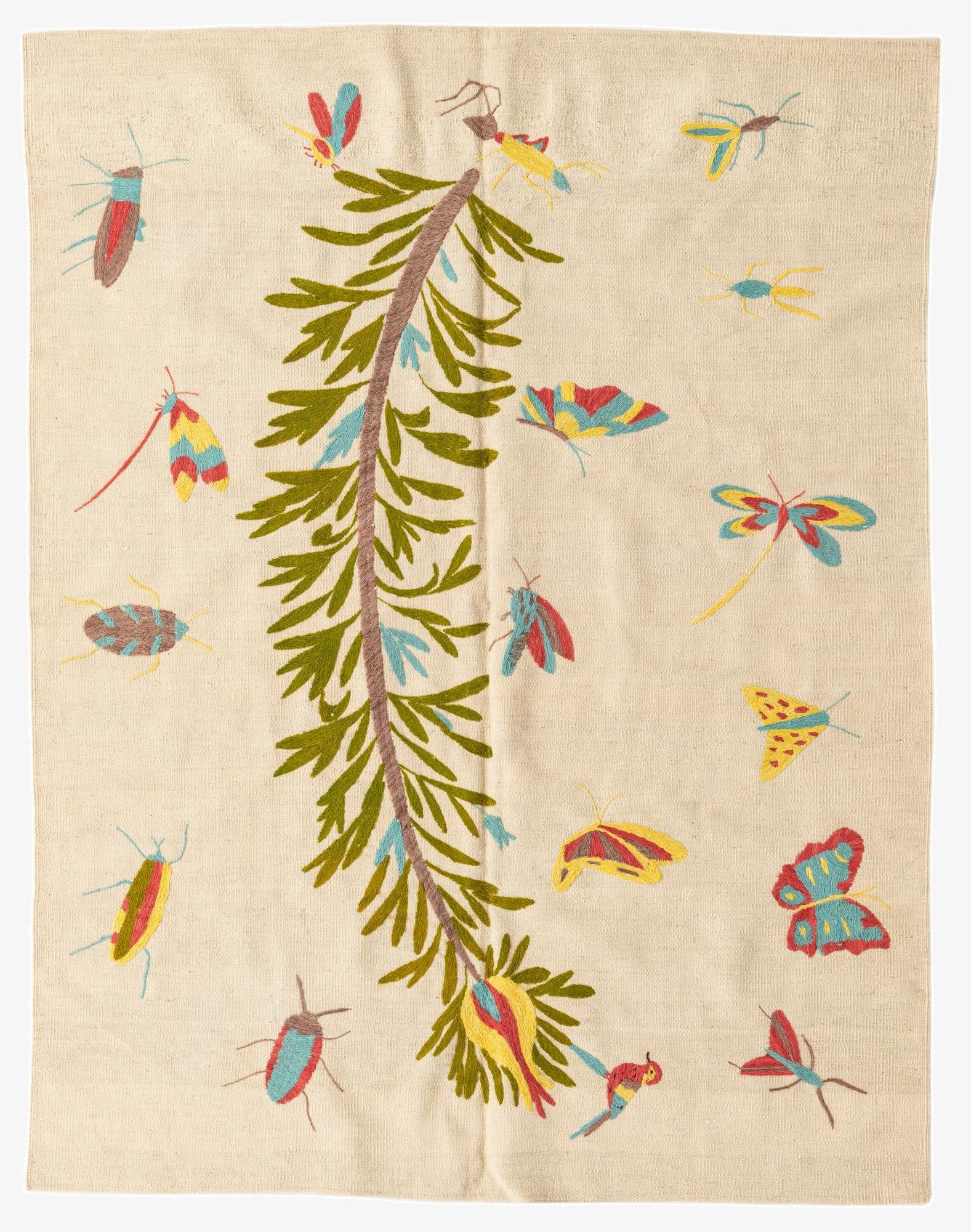  5' x 6' 6  Hand Woven Kilim Suzani Wool Rug