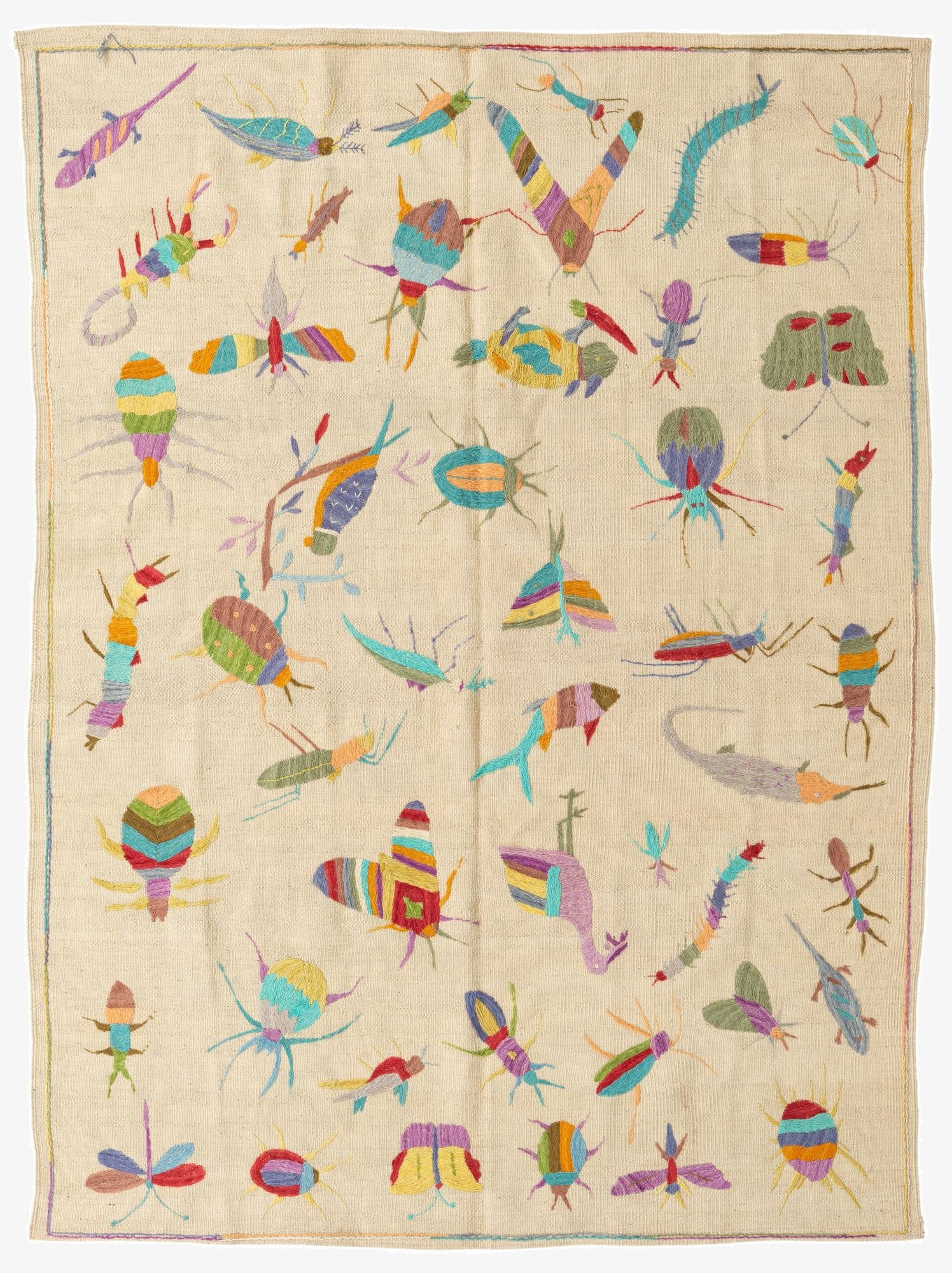  5' 5 x 7' 4  Hand Woven Kilim Suzani Wool Rug