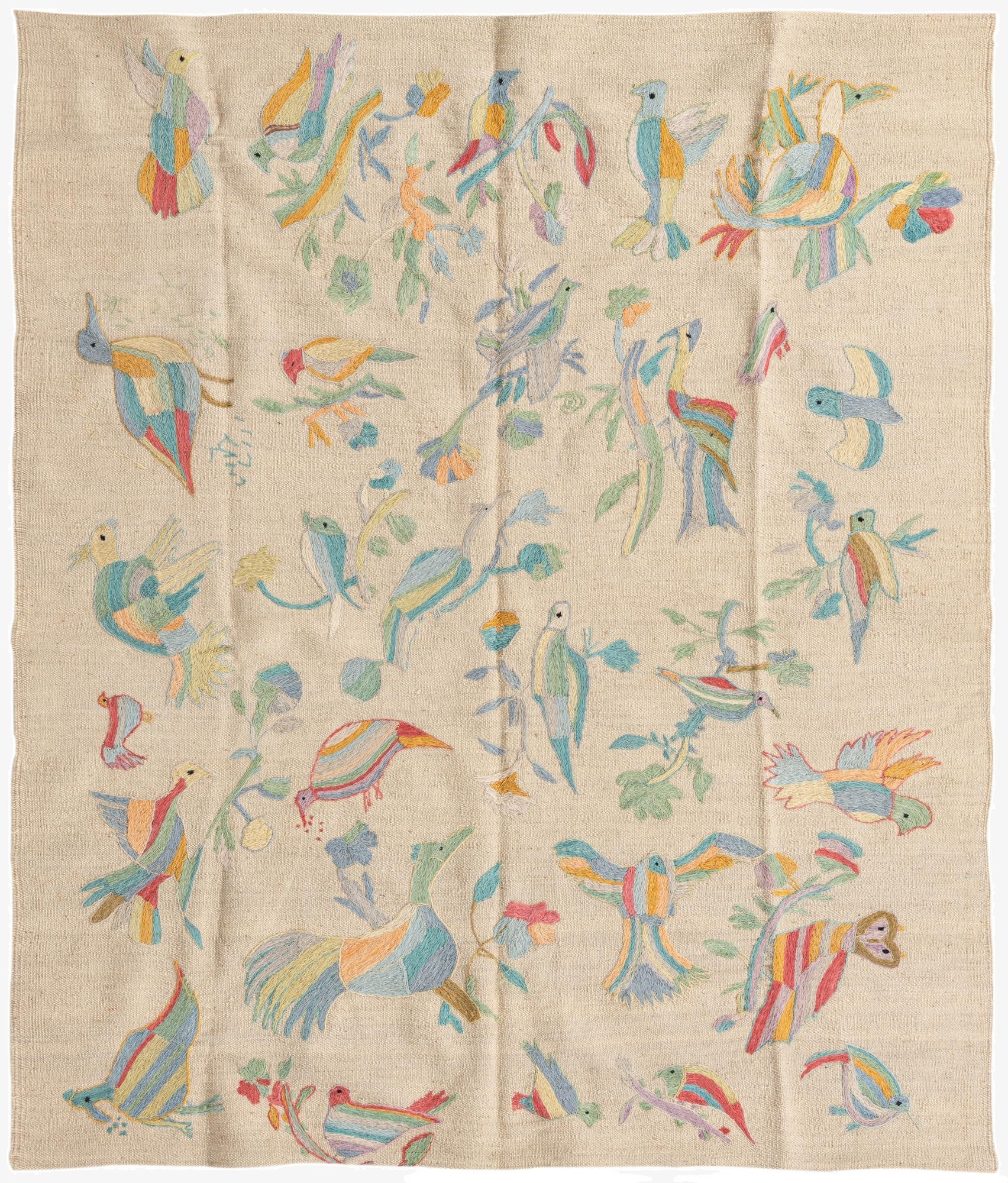  5' x 6' 1  Hand Woven Kilim Suzani Wool Rug