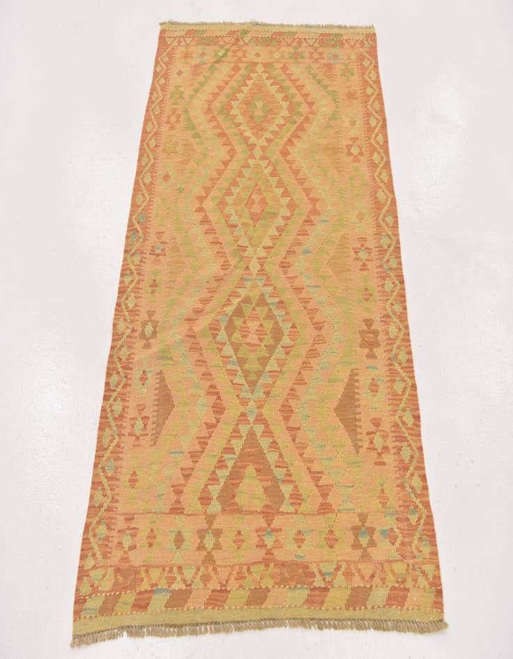 Detail image of  3' 2 x 4' 8  Hand Woven Kilim Waziri Wool Rug