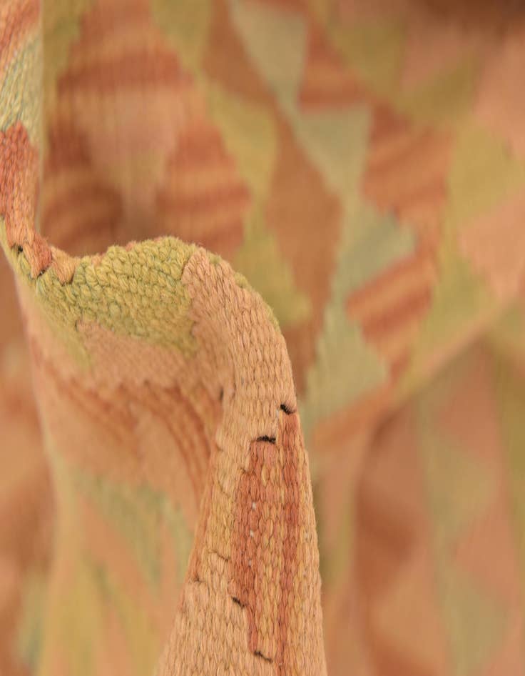 Detail image of  3' 2 x 4' 8  Hand Woven Kilim Waziri Wool Rug