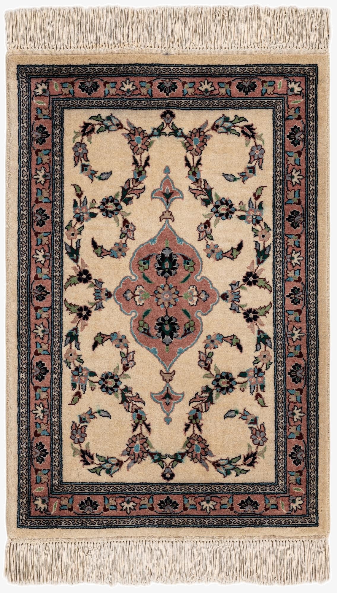  2' 1 x 3' 2  Hand Knotted Lahour Oriental Wool Rug