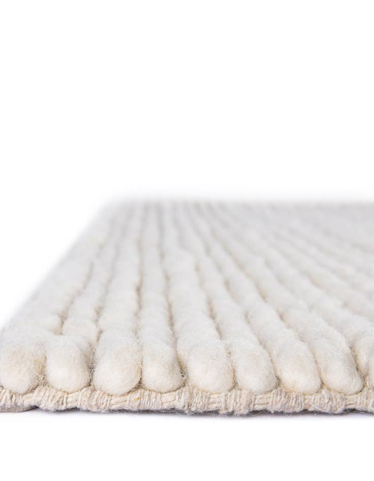 Detail image of  Custom Ivory  Hand Woven Lana New Zealand Wool Rug