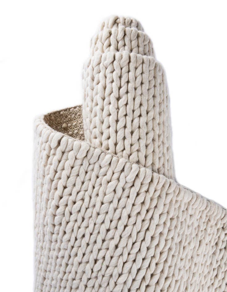 Detail image of  Custom Ivory  Hand Woven Lana New Zealand Wool Rug