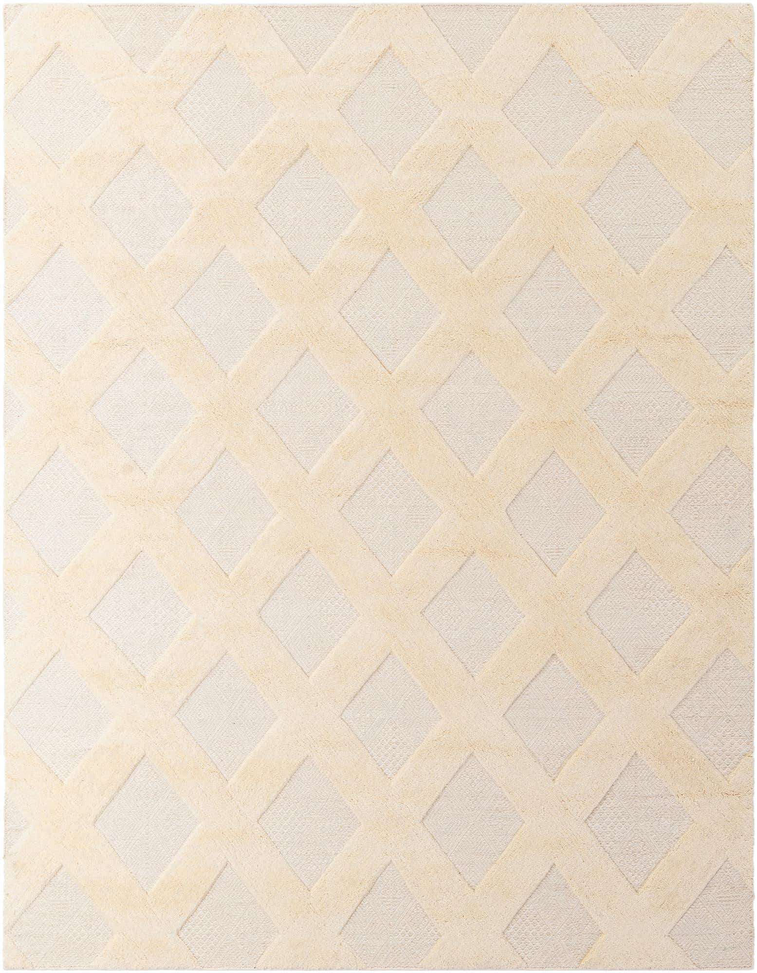 Primary image  8' x 10'  Hand Woven Lattice Wool Rug