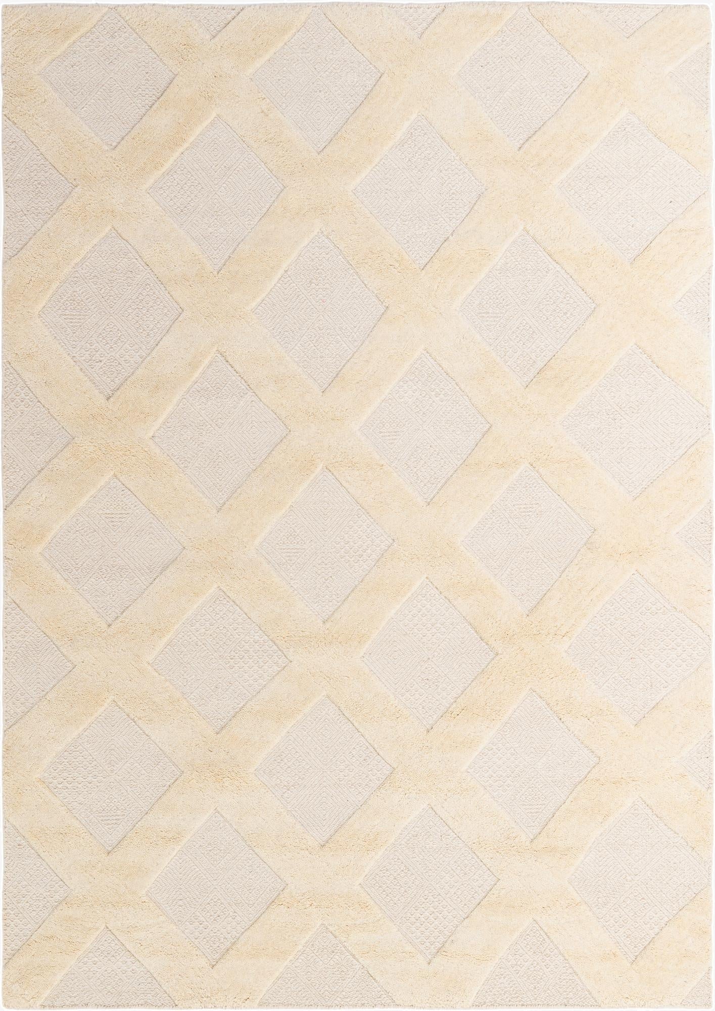  6' 1 x 9'  Hand Woven Lattice Wool Rug