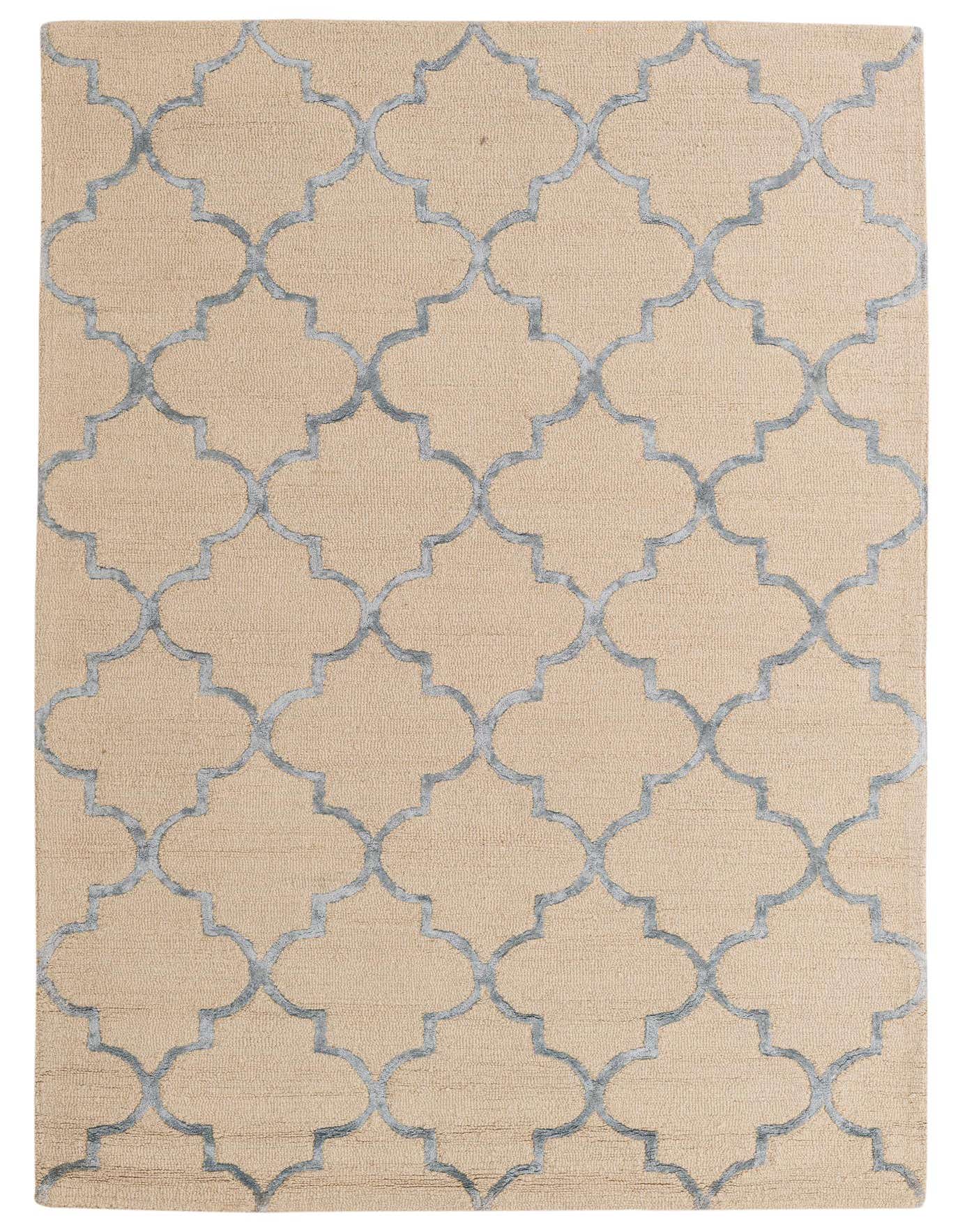 A rectangular 5x8 Luna rug by Rugs.com, featuring an ivory background with a subtle gray modern abstract pattern.