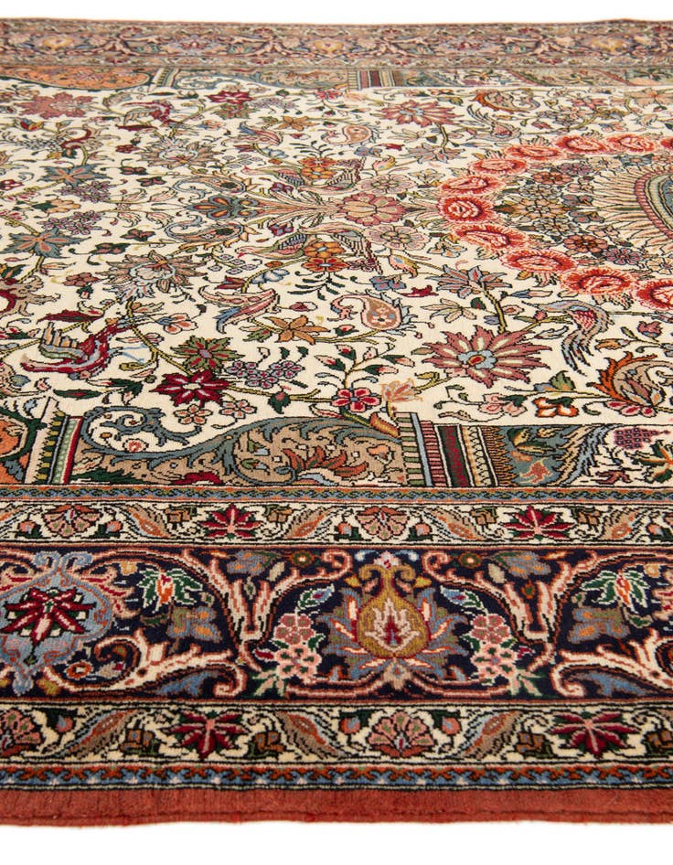 Detail image of  6' 7 x 9' 4  Hand Knotted Mashad Persian Wool Rug