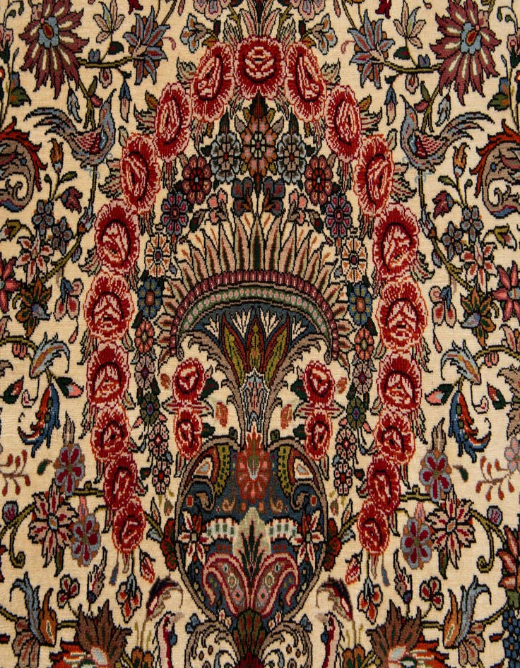 Detail image of  6' 7 x 9' 4  Hand Knotted Mashad Persian Wool Rug