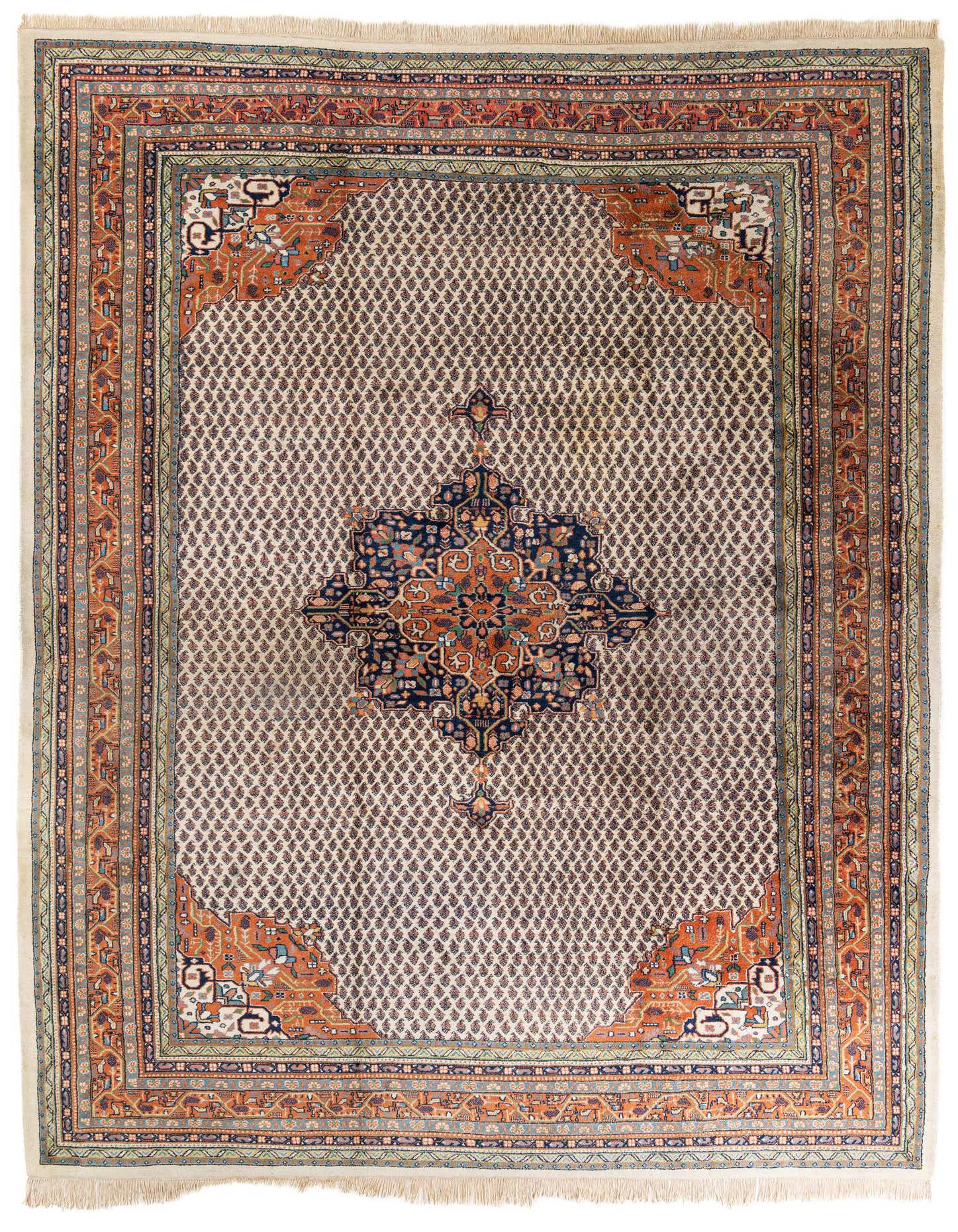 Primary image  8' 8 x 11' 6  Hand Knotted Mir Wool Rug