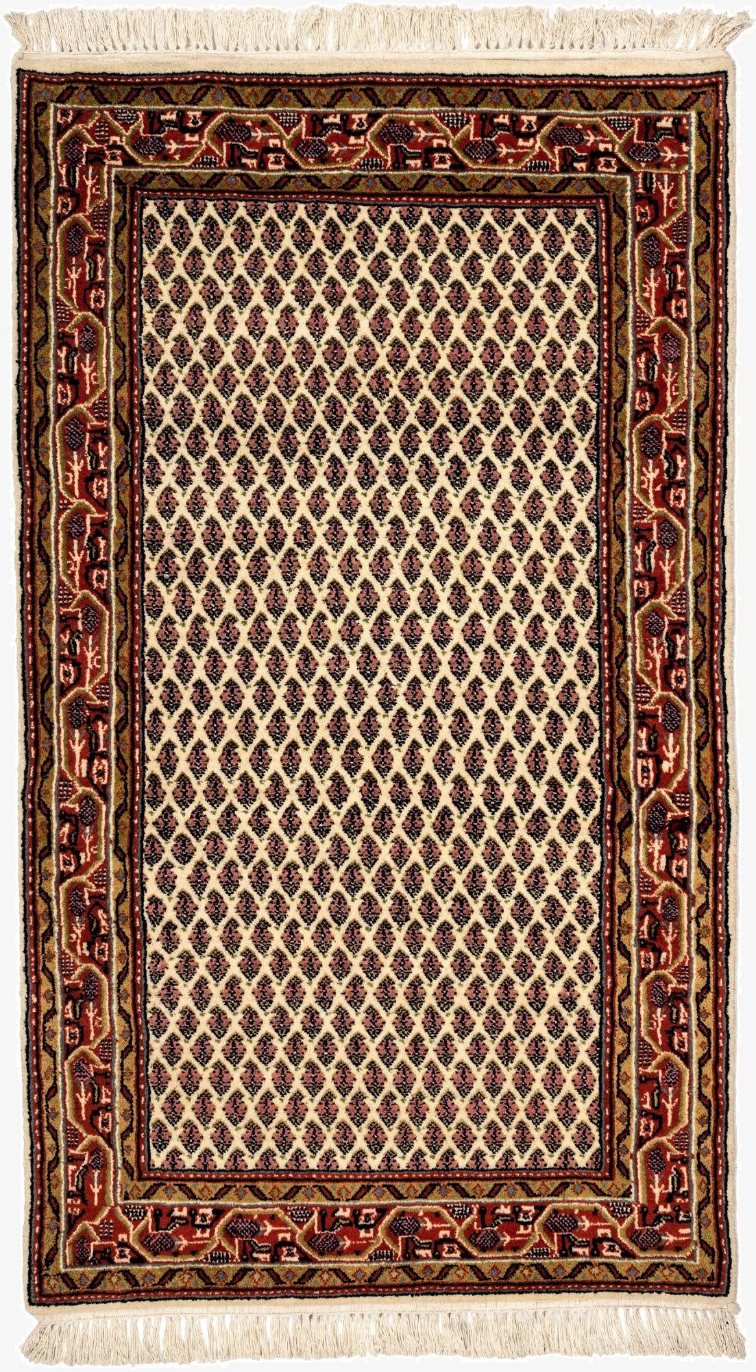  3' x 5' 2  Hand Knotted Mir Wool Rug