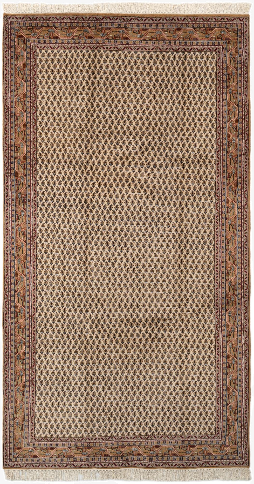 5' 6 x 10' 1  Hand Knotted Mir Oriental Wool Rug