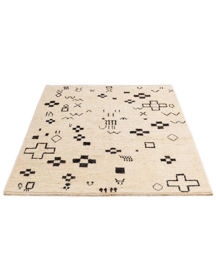 Detail image of  5' x 6' 6  Hand Knotted Moroccan Wool Rug