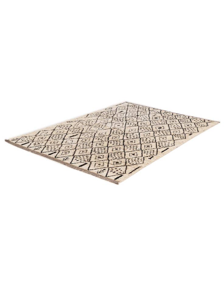 Detail image of  5' 6 x 7' 4  Hand Knotted Moroccan Wool Rug