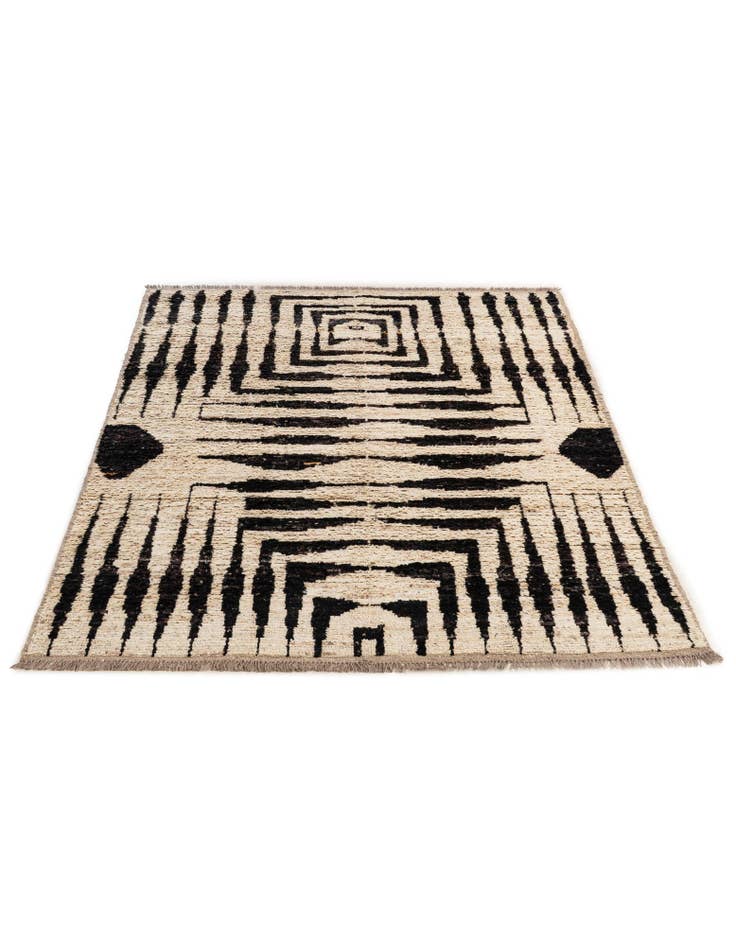 Detail image of  5' 8 x 7' 8  Hand Knotted Moroccan Wool Rug