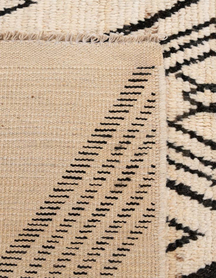 Detail image of  5' 9 x 8'  Hand Knotted Moroccan Wool Rug