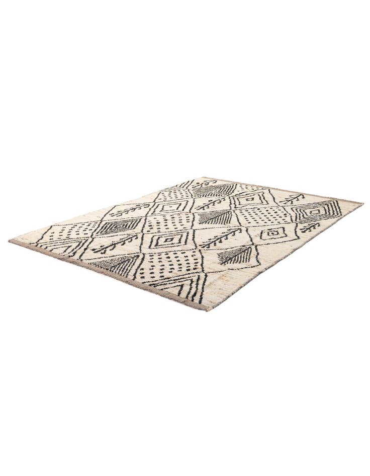 Detail image of  6' 1 x 8' 9  Hand Knotted Moroccan Wool Rug