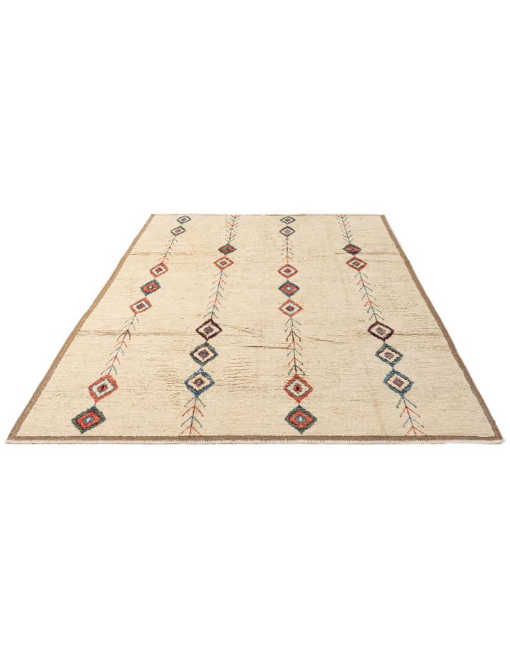 Detail image of  6' 4 x 9' 7  Hand Knotted Moroccan Wool Rug