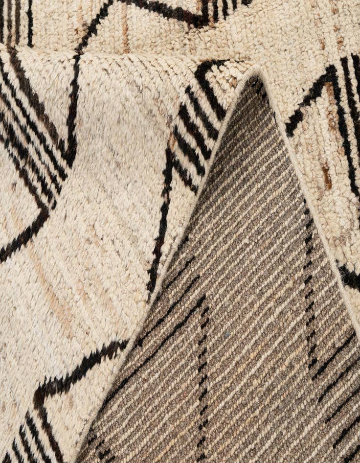 Detail image of  6' 8 x 9' 10  Hand Knotted Moroccan Wool Rug