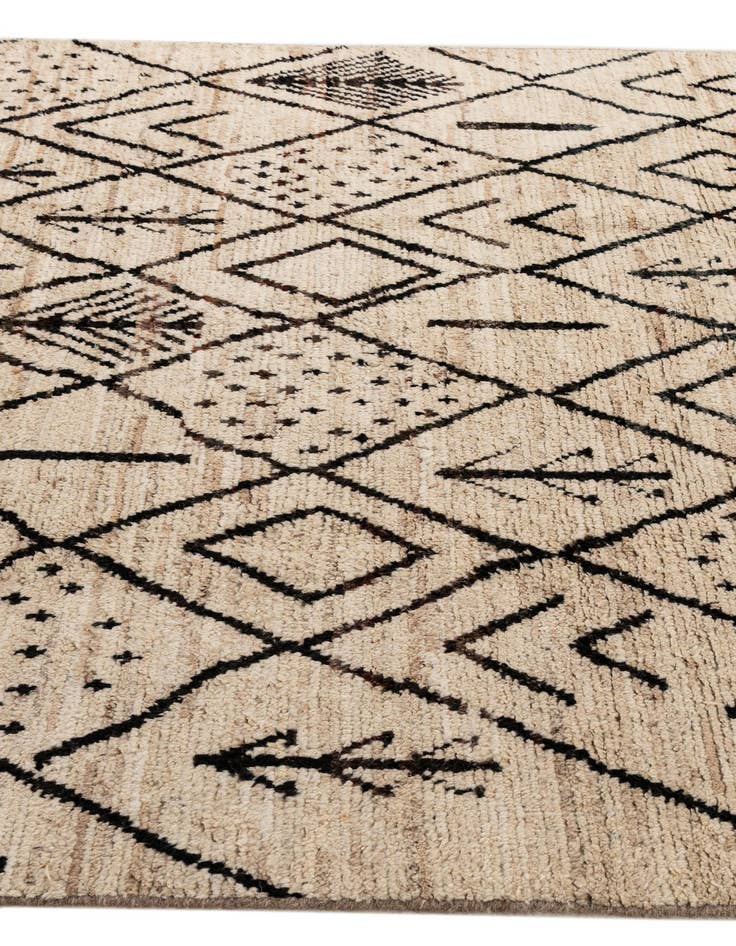 Detail image of  6' 10 x 9' 3  Hand Knotted Moroccan Wool Rug