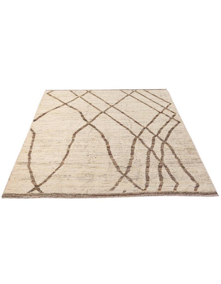 Detail image of  6' 9 x 9' 9  Hand Knotted Moroccan Wool Rug