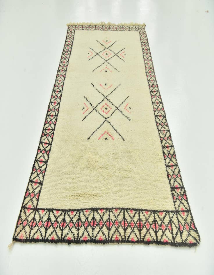 Detail image of  5' 2 x 9'  Hand Knotted Moroccan Wool Rug