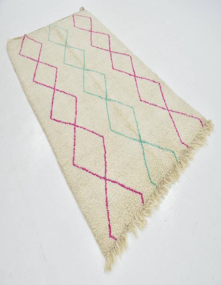 Detail image of  4' 9 x 8'  Hand Knotted Moroccan Wool Rug