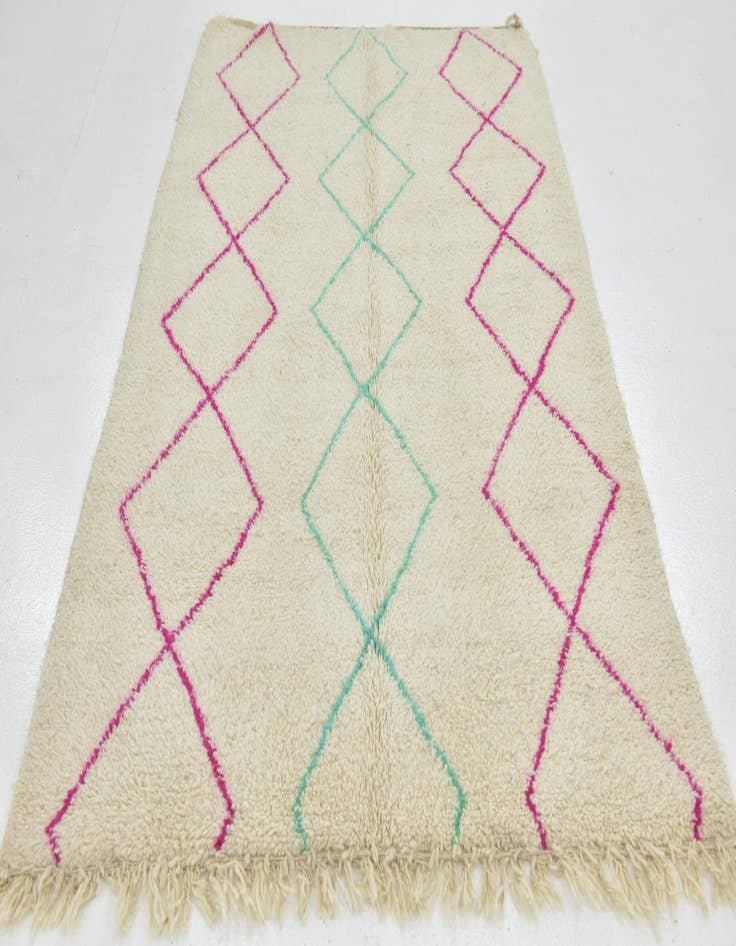 Detail image of  4' 9 x 8'  Hand Knotted Moroccan Wool Rug