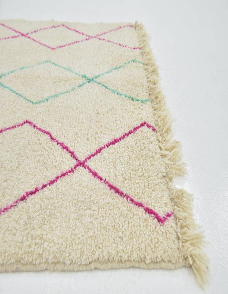 Detail image of  4' 9 x 8'  Hand Knotted Moroccan Wool Rug