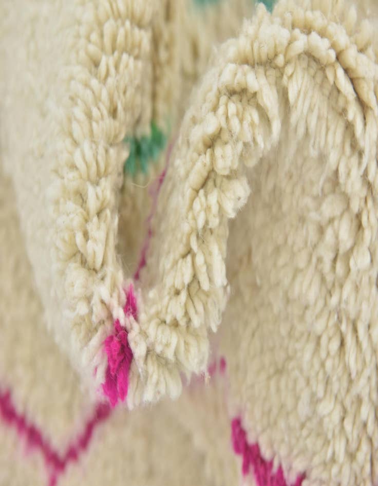 Detail image of  4' 9 x 8'  Hand Knotted Moroccan Wool Rug