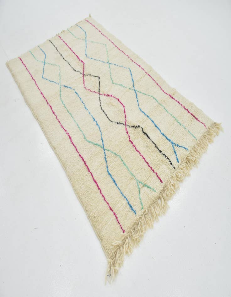 Detail image of  5' x 8'  Hand Knotted Moroccan Wool Rug