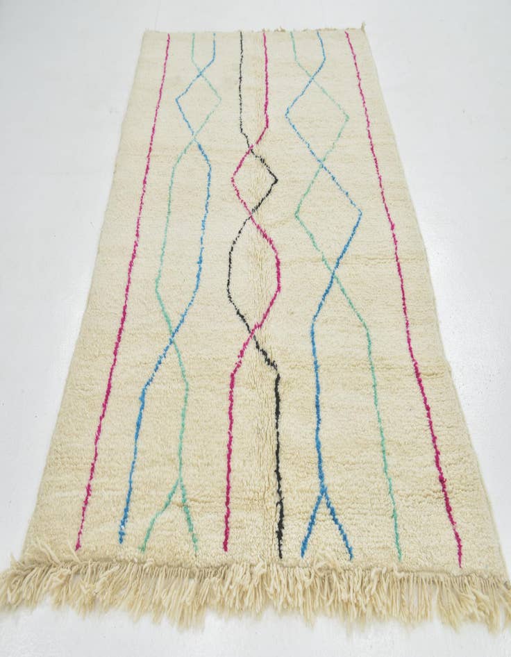 Detail image of  5' x 8'  Hand Knotted Moroccan Wool Rug