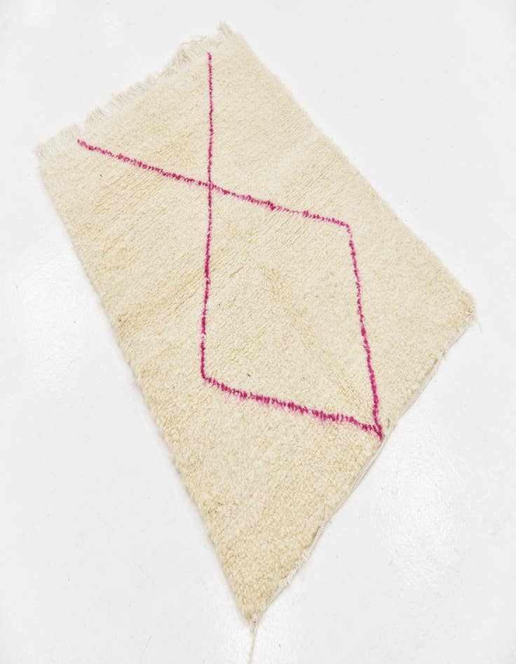 Detail image of  3' 5 x 4' 7  Hand Knotted Moroccan Wool Rug