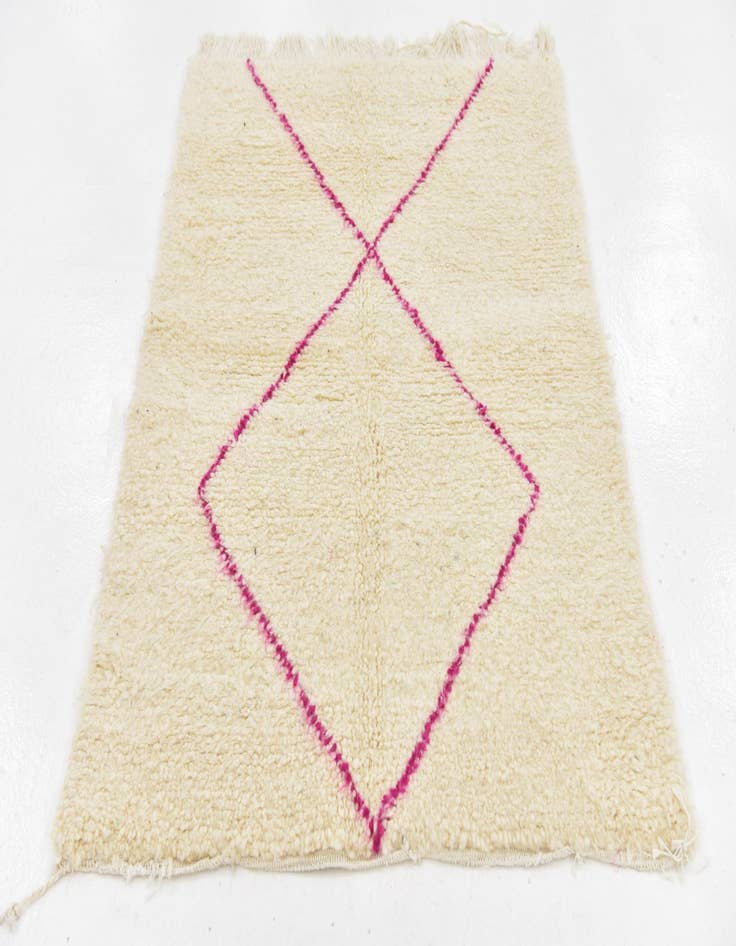 Detail image of  3' 5 x 4' 7  Hand Knotted Moroccan Wool Rug