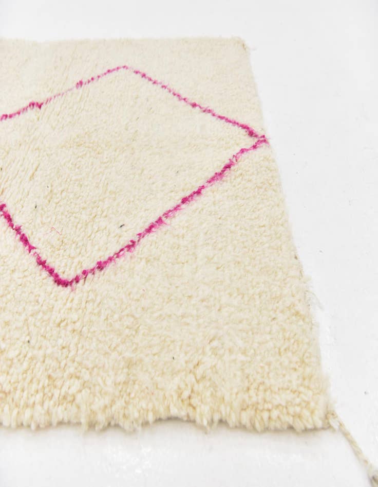 Detail image of  3' 5 x 4' 7  Hand Knotted Moroccan Wool Rug