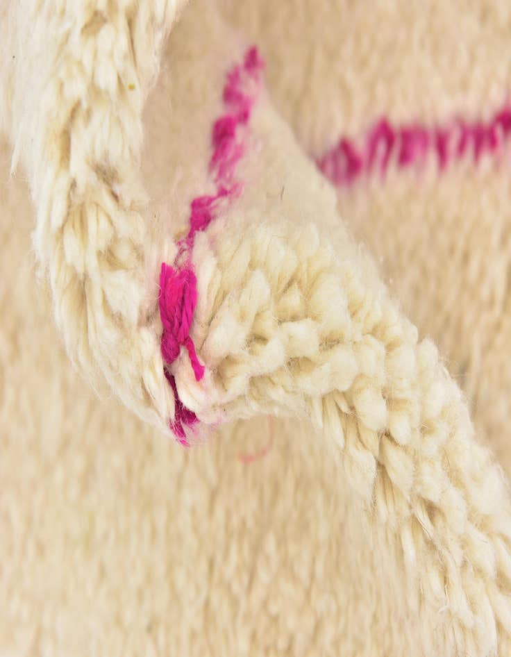 Detail image of  3' 5 x 4' 7  Hand Knotted Moroccan Wool Rug