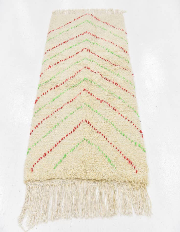 Detail image of  3' 2 x 4' 10  Hand Knotted Moroccan Wool Rug