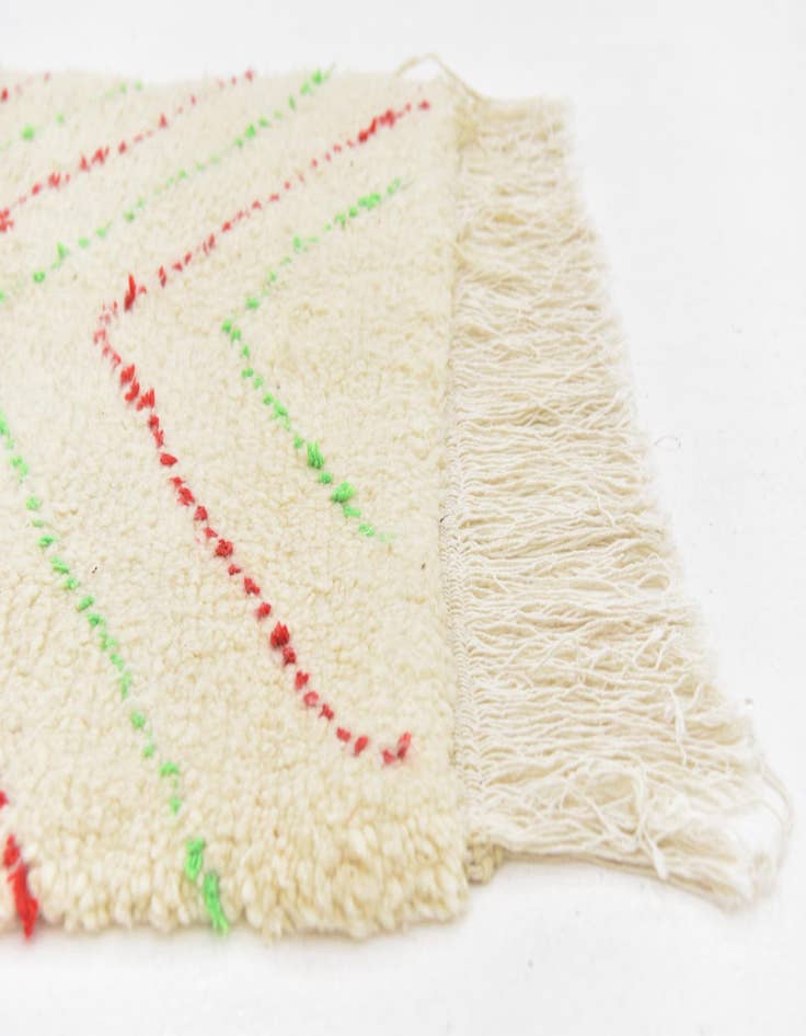 Detail image of  3' 2 x 4' 10  Hand Knotted Moroccan Wool Rug