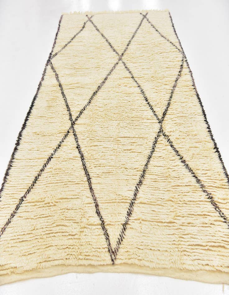 Detail image of  6' 5 x 10'  Hand Knotted Moroccan Wool Rug