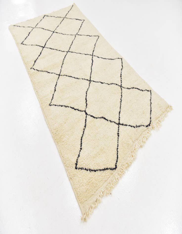 Detail image of  4' 10 x 8' 3  Hand Knotted Moroccan Wool Rug