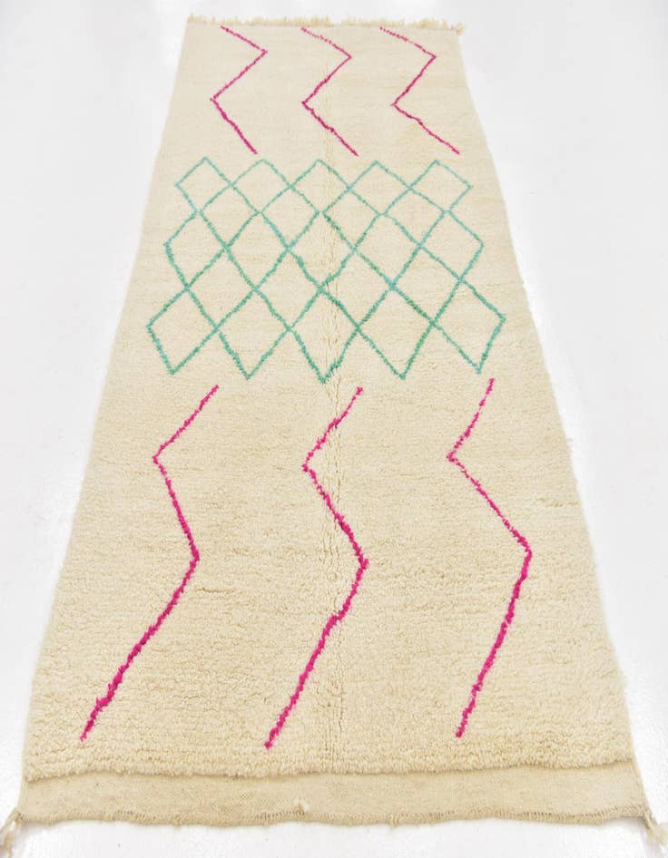 Detail image of  4' 10 x 8' 5  Hand Knotted Moroccan Wool Rug