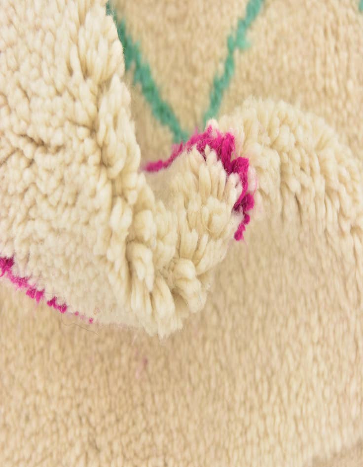 Detail image of  4' 10 x 8' 5  Hand Knotted Moroccan Wool Rug